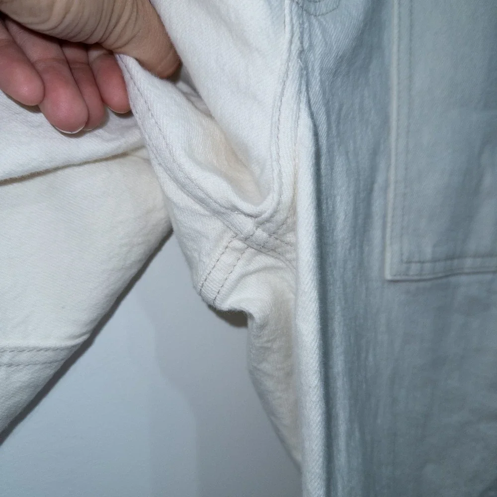 New Abercrombie & Fitch White 90's Straight Ultra High Rise Carpenter Jeans 8‎
